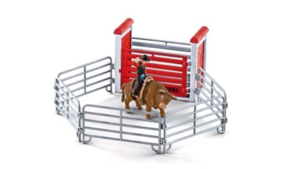 Bull riding mit Cowboy