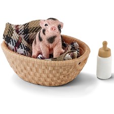 Mini-Schwein mit Fläschchen