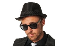 Gangster Hut schwarz mit Streifen